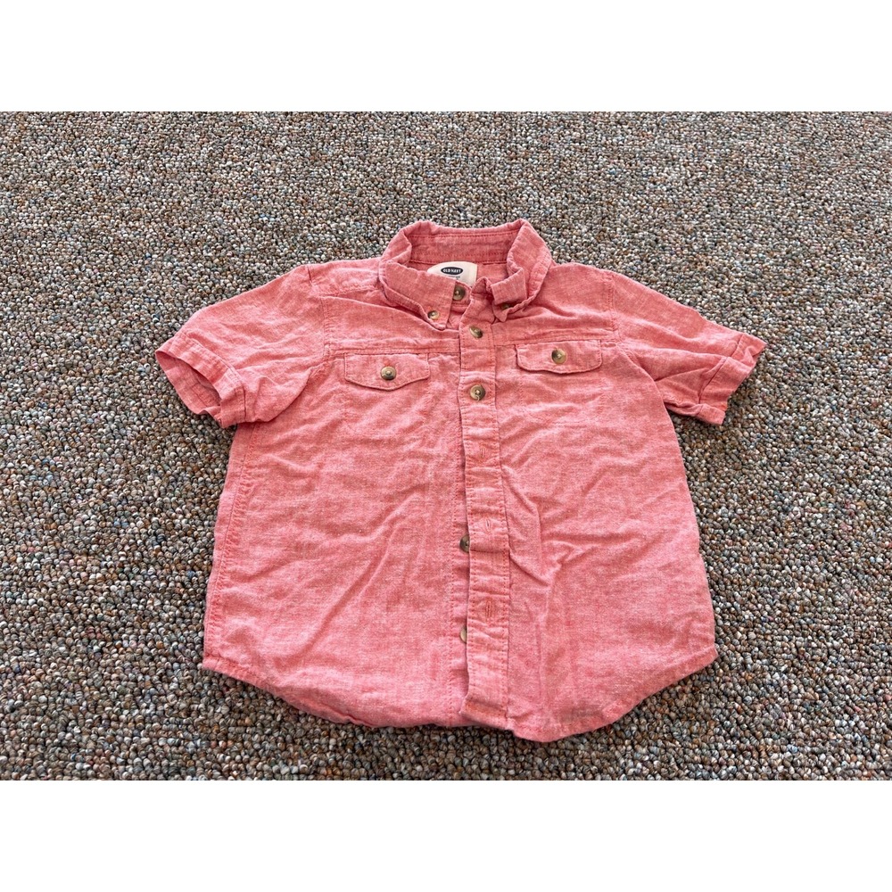 Old Navy Boys Coral Button Up Shirt 3T